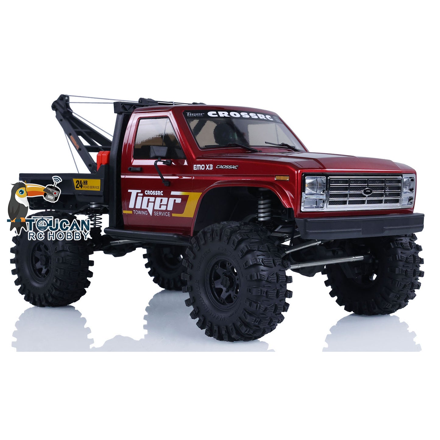 CORSSRC 1/8 4WD EMO X3 RC Towing Rescue Car 4x4 Remote Control Crawler Vehicle Hobby Model PNP Version Assembled Painted