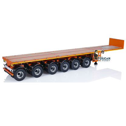 NOOXION 1/14 6 Axles Metal Flat Trailer for Remote Controlled Tractor Truck RC Electric Car Hobby Model DIY Parts