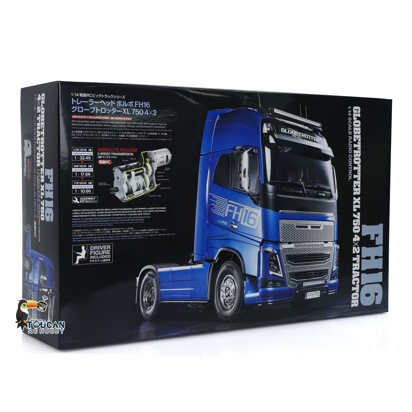 TAMIYA 4x2 1/14 Scale RC Tractor Truck 56375 FH16 XL750 Remote Control Car 3-speed Hobby Model Kit Unassembled Painted