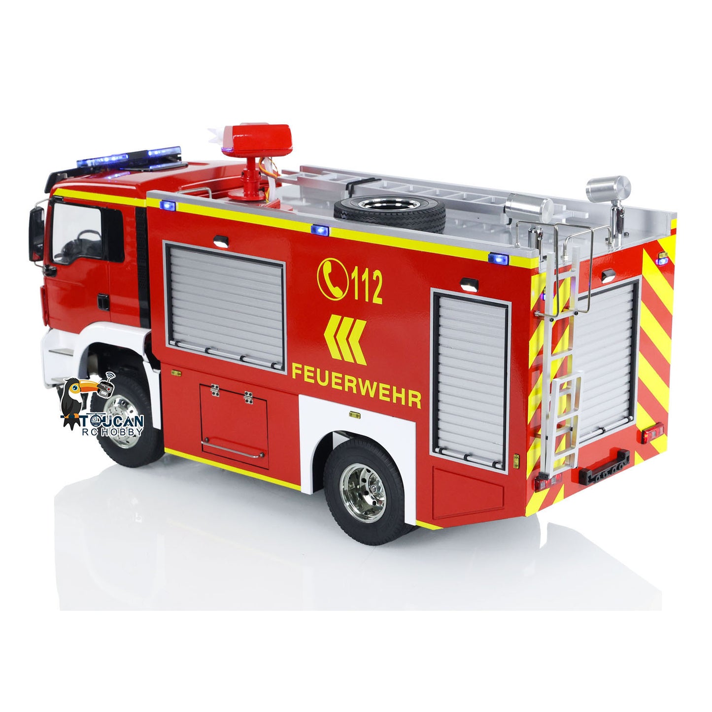 4x2 RC Fire Fighting Truck 1:14 2-speed Transmission Radio Control Fire Vehicles Assembled and Painted Sound Light System