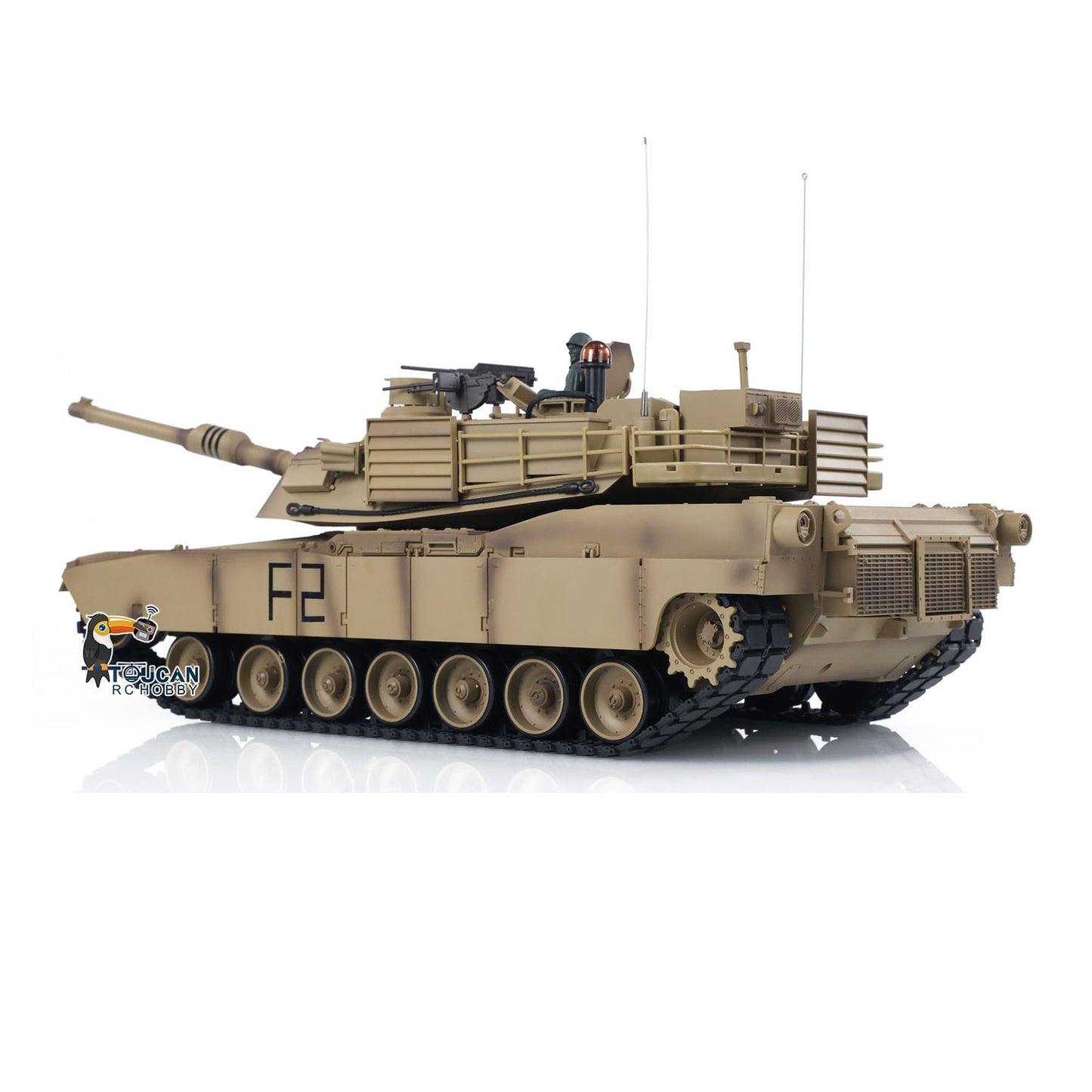 2.4Ghz Henglong 1:16 Scale 7.0 Plastic M1A2 Abrams Barrel Recoil RTR RC Tank 3918 Model 340 Turret Armored Vehicle