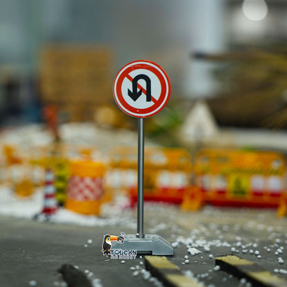 Metal Scene Simulation Decorative Traffic Signs for 1/14 RC Construction Vehicle Tractor Truck Dump Radio Control Car Model