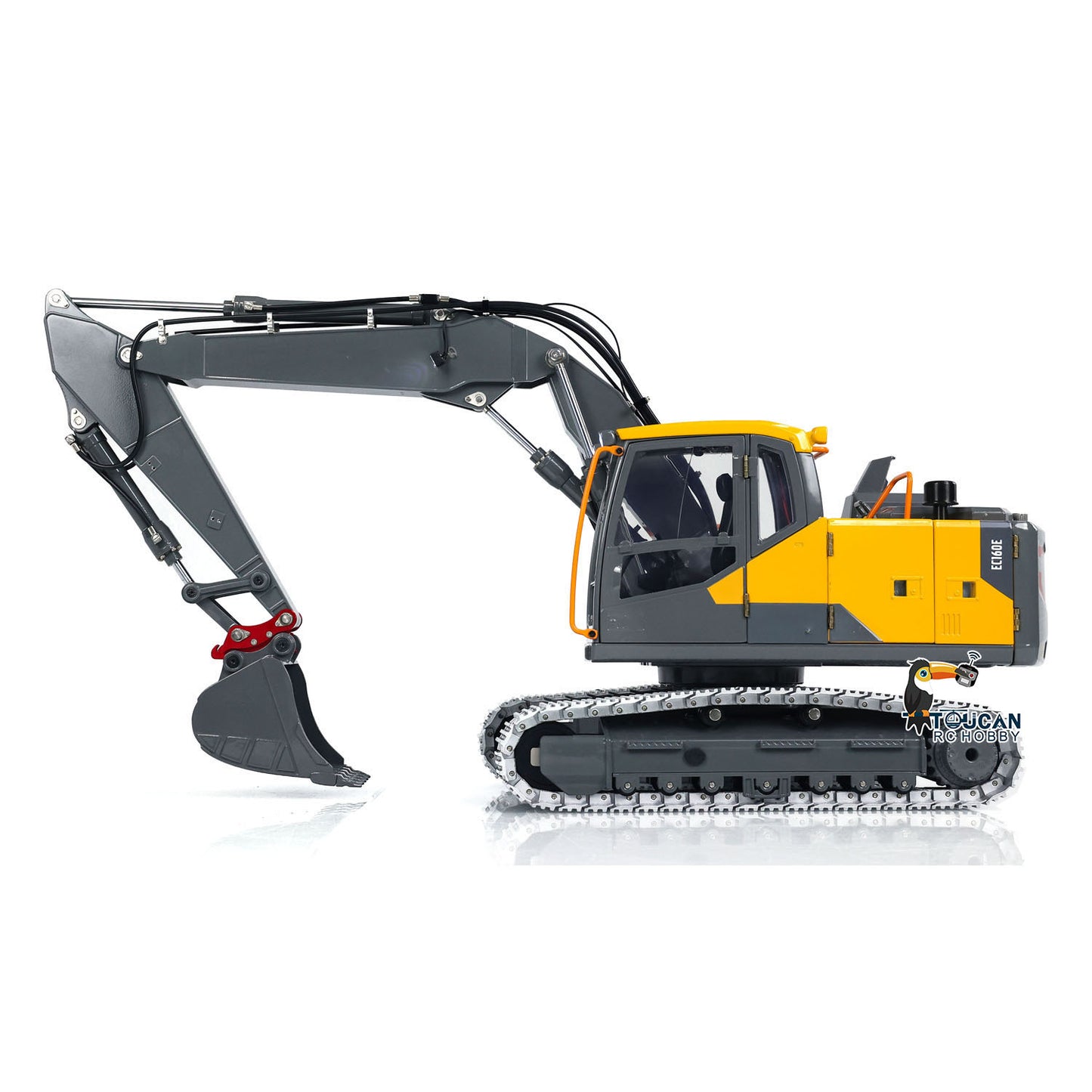 1:14 3 Arms EC160E Metal RC Hydraulic Excavator Upgraded RTR Remote Control Diggers with DIY Parts Manual Quick Release Coupler Bucket