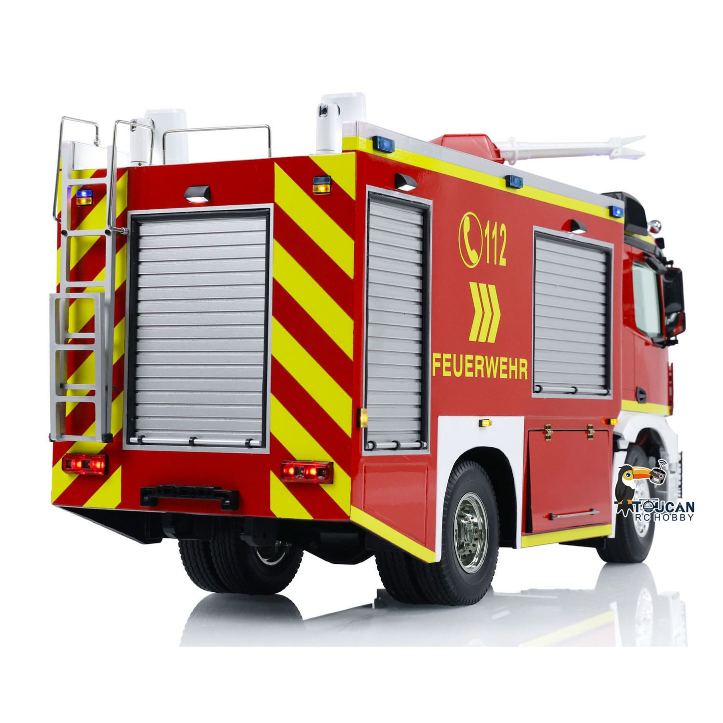 1/14 4x2 RC Fire Vehicles Radio Control Fire Fighting Truck Extinguisher 2-speed Transmission Motor ESC Servo Sound Light System