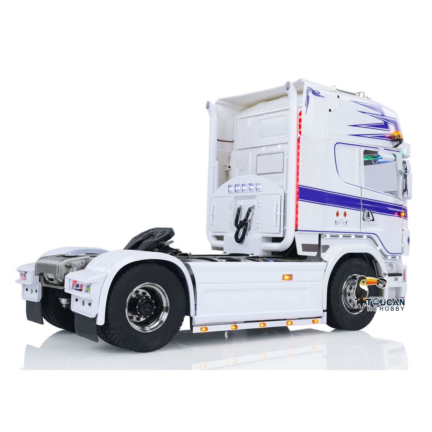 NEW Customized 1/14 RC Tractor Truck 4x4 RTR Transport Vehicle Metal Chassis R730 With Smoke 3-speed Gearbox Lights Sound ST8 Radio