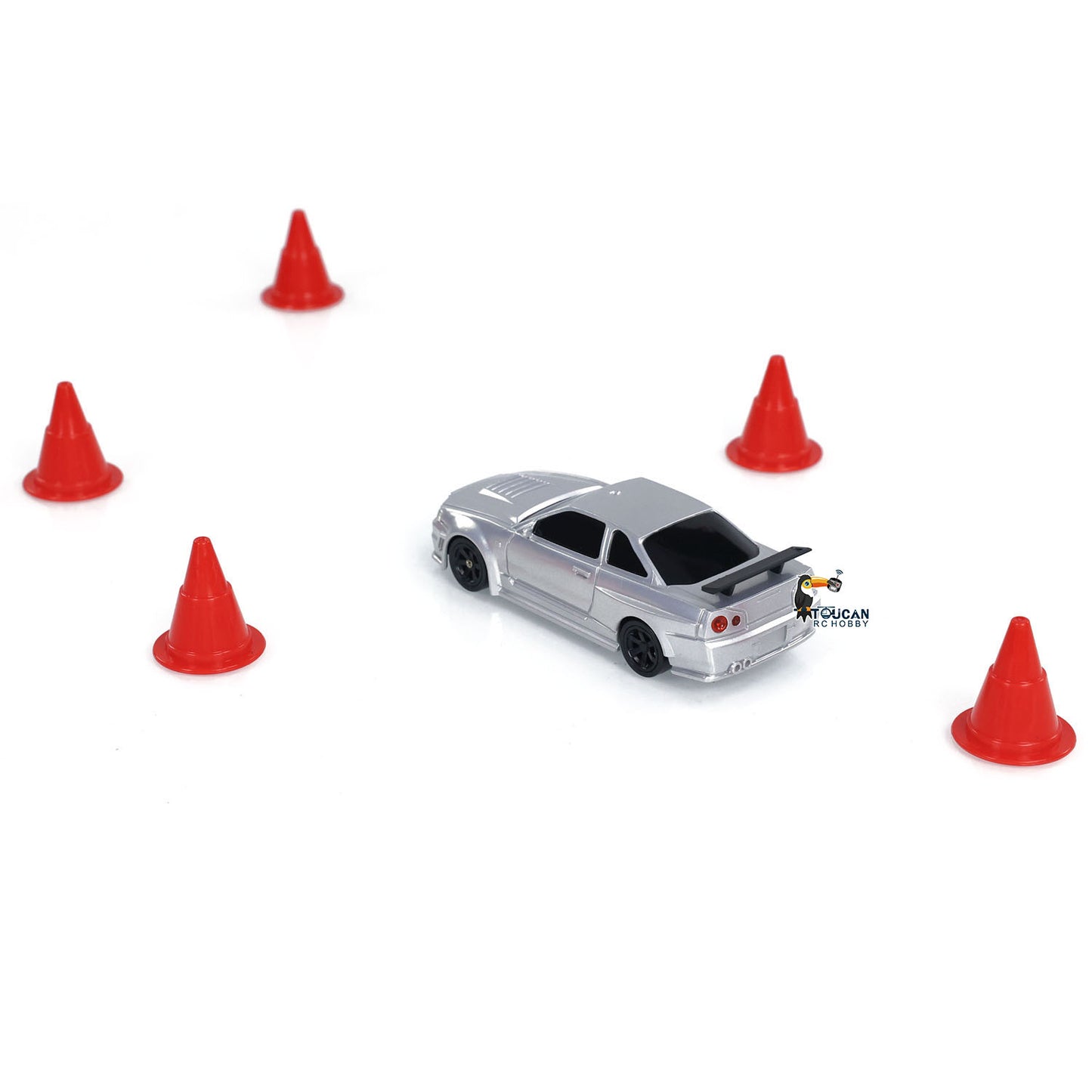 1:43 TOUOCAN HOBBY Plastic Mini Drift RC Car Race Car Toy Remote Control Radio Lights Traffic Safety Cone 11*4.5*3CM