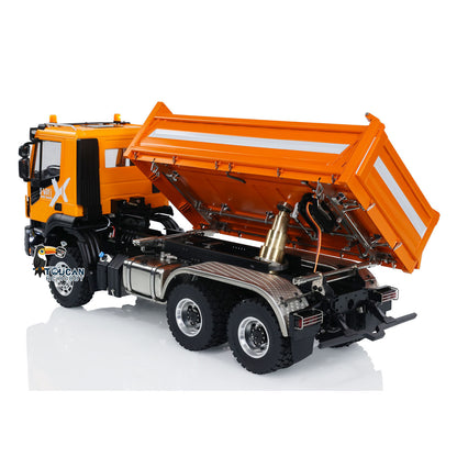 IN STOCK Customized LESU Metal 6x6 1/14 RC Hydraulic Equipment Dumper Car 3-way Radio Controlled Dump Truck Construction Vehicle DIY Model