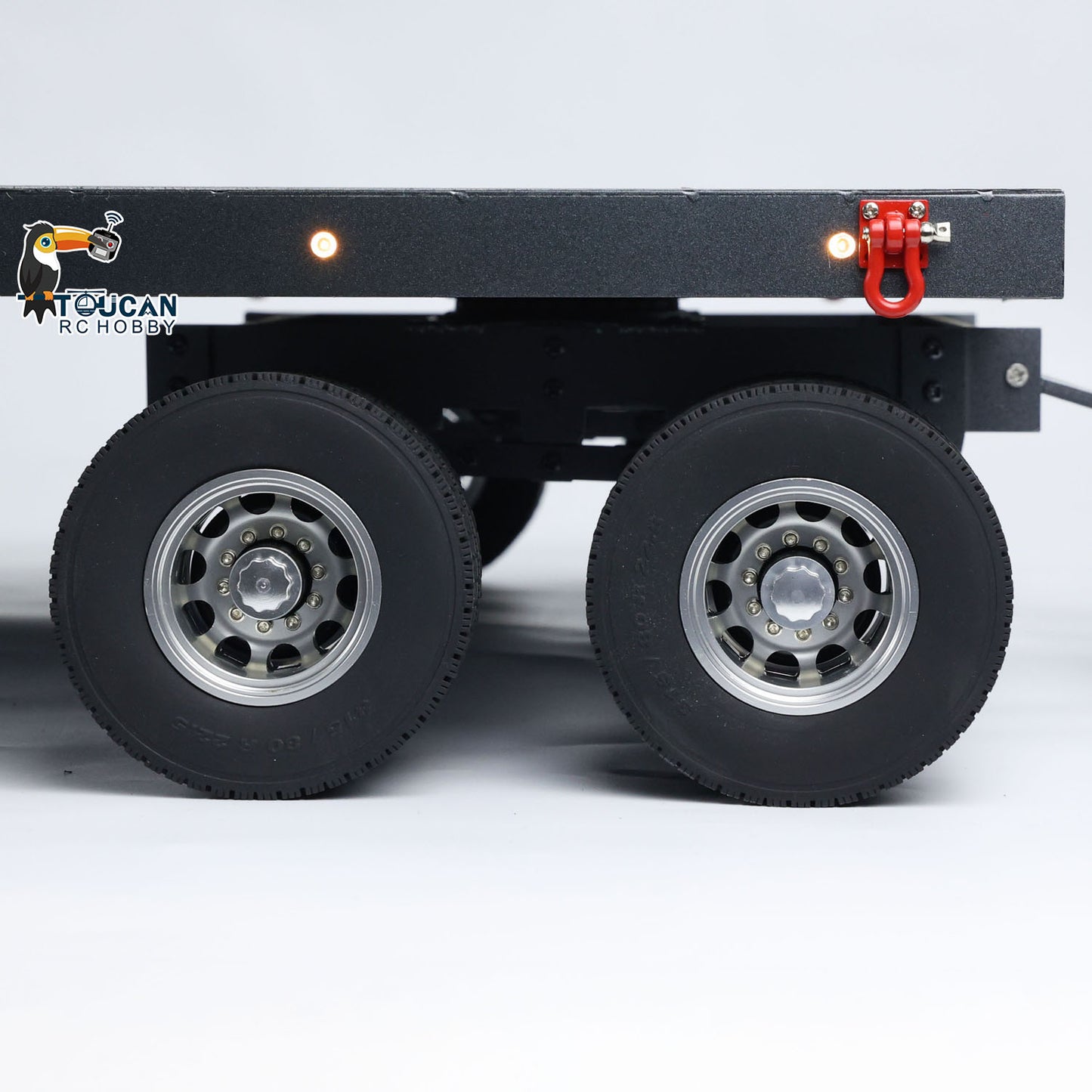 Metal 6 Axles Full Trailer Painted for 1/10 1/8 1/7 RC Car 1/14 1/12 Hydraulic Trucks Remote Construction Vehicles DIY Model