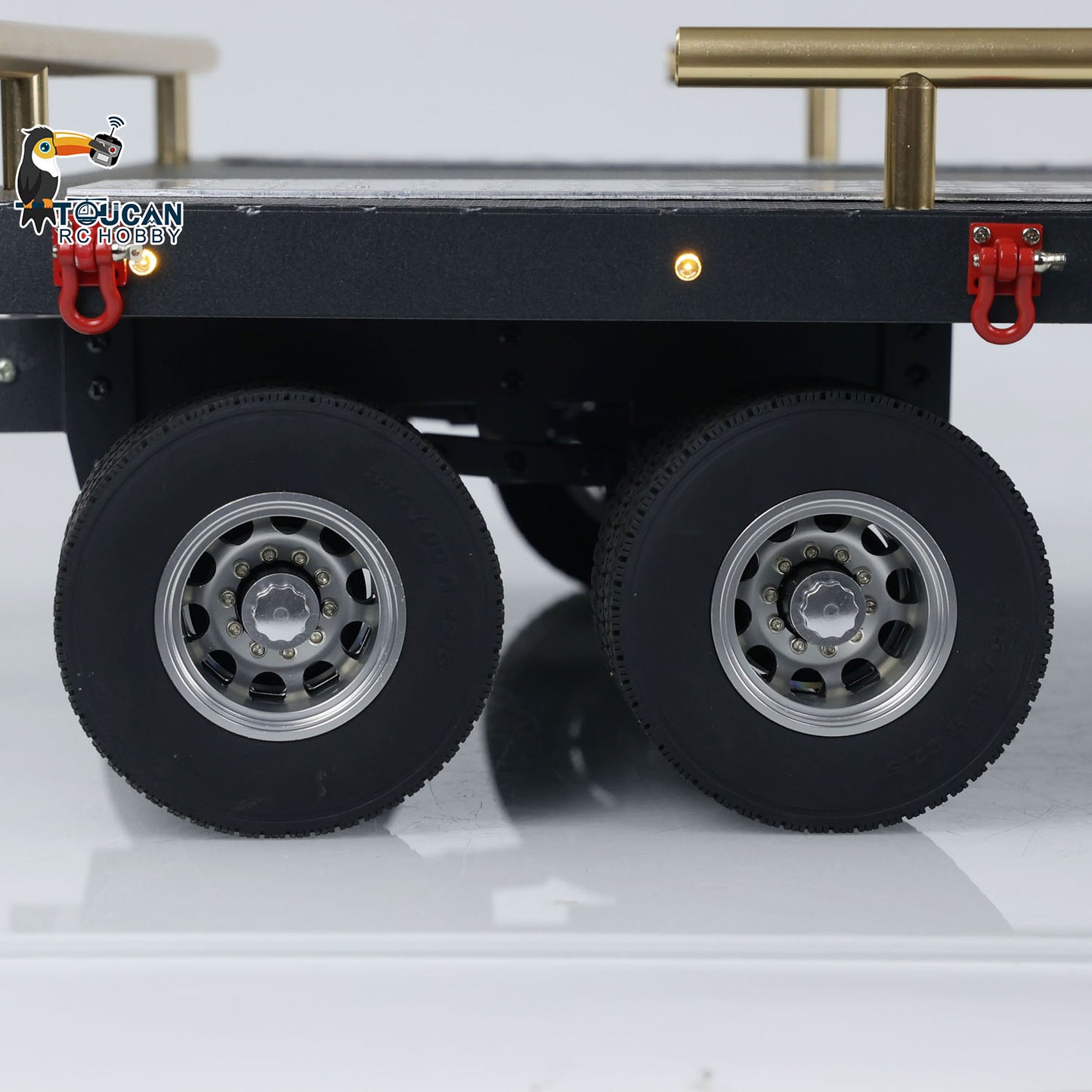 Metal 5 Axles Full Trailer for 1/10 1/8 RC Crawler 1/14 1/12 Hydraulic Radio Controlled Truck Car Painted DIY Models