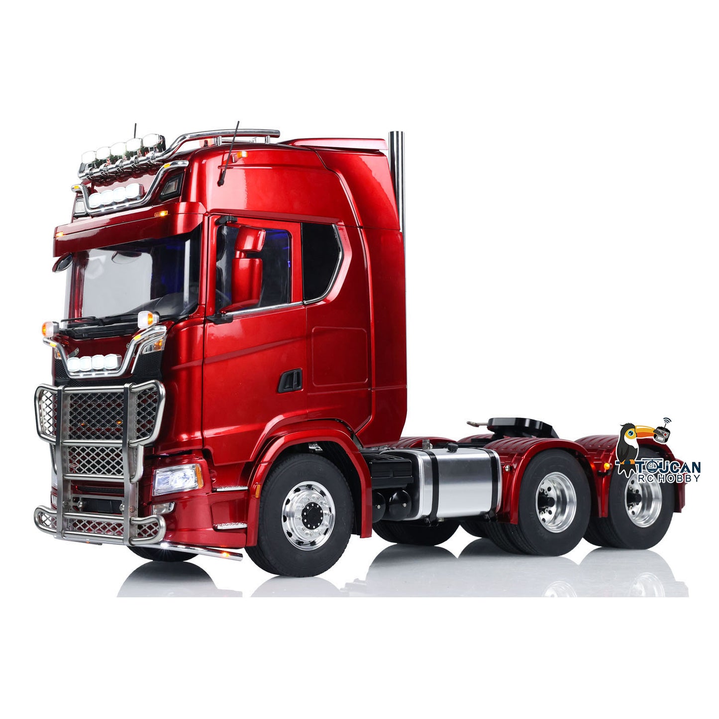 LESU 1/14 RC Tractor Truck 6*6 770S Metal Chassis Light Sound Smoke Differential Lock Axles 2-Speed Assembled