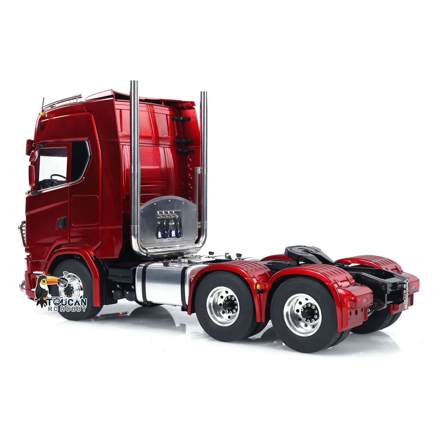 LESU 1/14 RC Tractor Truck 6*6 770S Metal Chassis Light Sound Smoke Differential Lock Axles 2-Speed Assembled