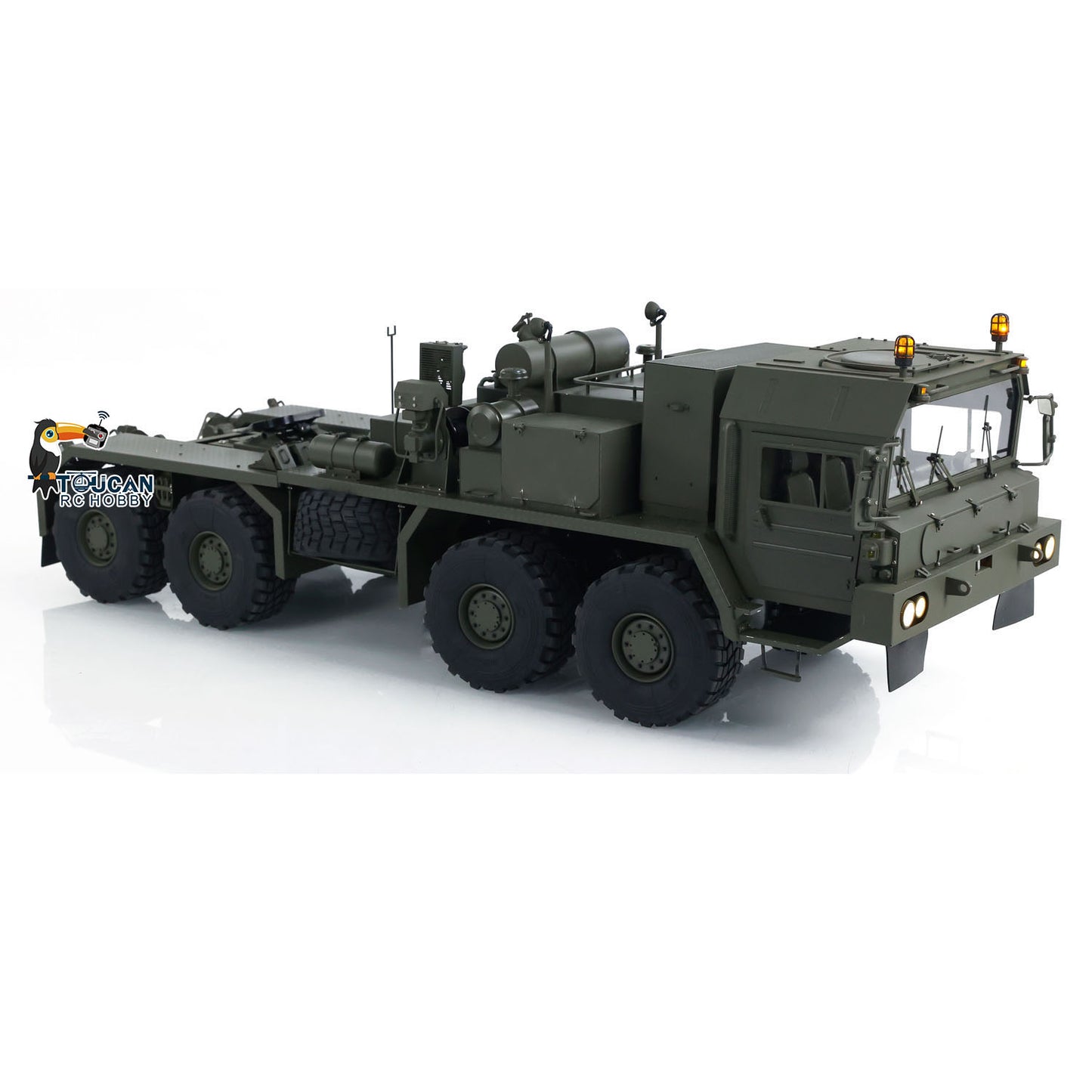 TOUCAN 8x8 1/14 RC Tractor Truck SLT56 Full Metal Remote Controlled Military Transport Car PNP Painted Model FlySky PL18 Lite