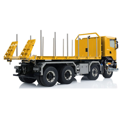 Metal 8x8 1/14 RC Hydraulic Dump Truck Remote Controlled Roll-on Full Car U-shaped Short High Bucket Timber Flatbed