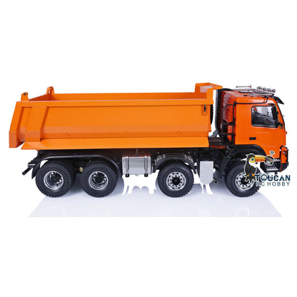 JDM 1/14 8*8 RC Metal Hydraulic Dumper Assembled Painted Truck 2Speed Gearbox Diff Lock Axle Pump Bucket FS-i6S Sound System Model