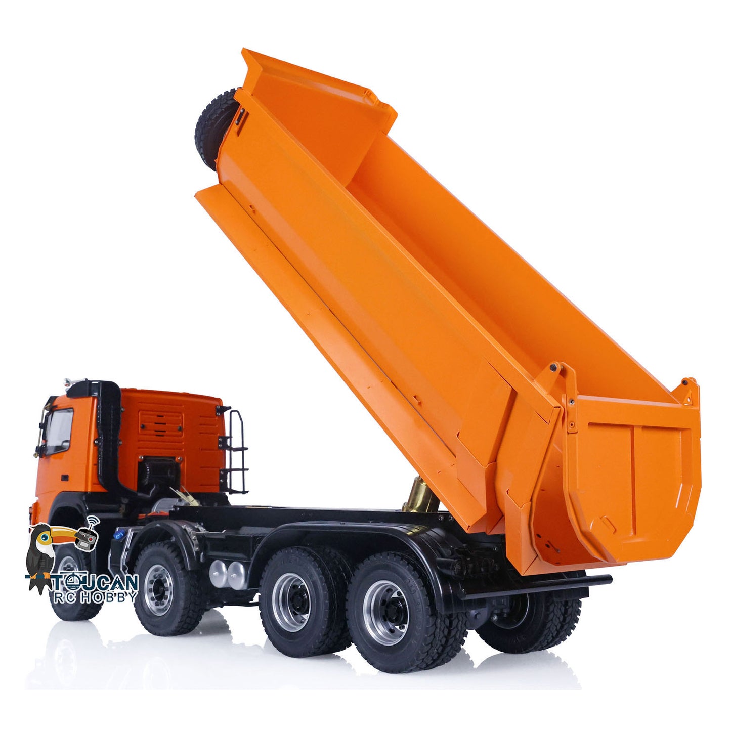 JDM 1/14 8*8 RC Metal Hydraulic Dumper Assembled Painted Truck 2Speed Gearbox Diff Lock Axle Pump Bucket FS-i6S Sound System Model