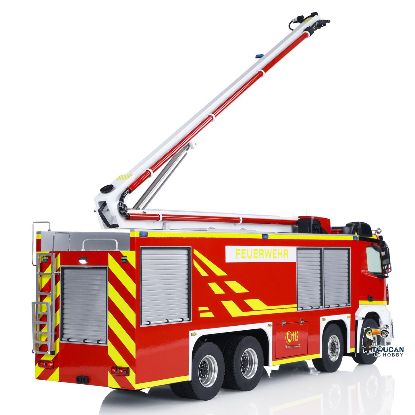 1/14 Metal Chassis RTR Rescue Fire Vehicle 8x4 RC High-reach Snozzle Fire Truck ST8 Radio System Battery 3363 Model Car