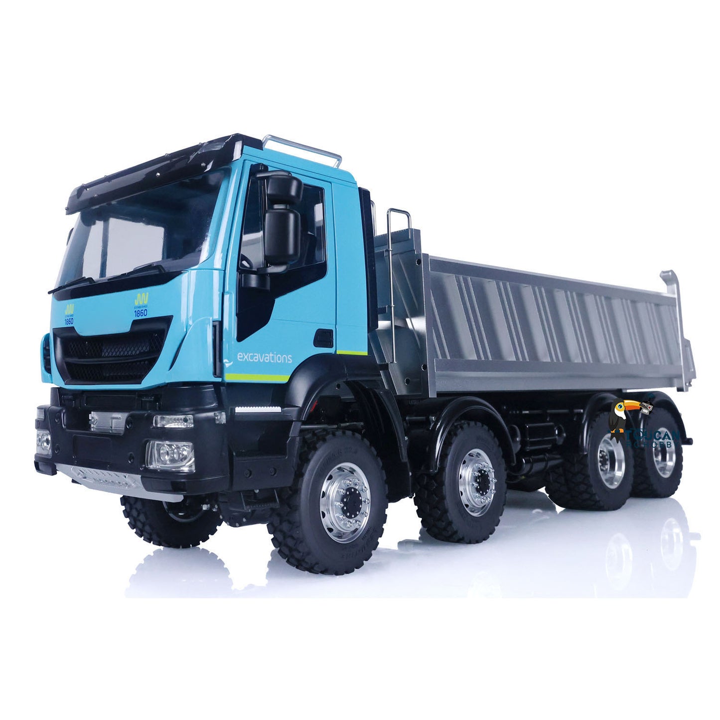 LESU 1/14 8X8 RC Painted Dump Truck Hydraulic Tipper Car for Radio Control Dumper Truck Model Sound Light System Motor Servo ESC