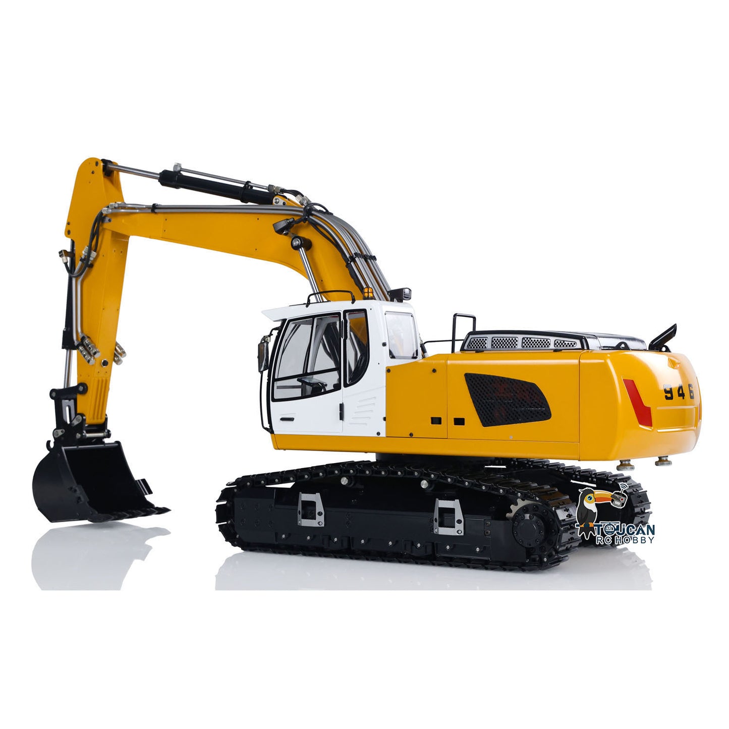 1/14 RC Hydraulic Excavator 946 Digger Clamshell Bucket Ripper Metal Booms Tracks Bucket Rotation Cabin Oil Tube Easter Sale