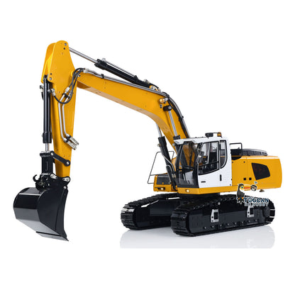 Remote Controlled Excavator 1/14 Scale 946 9CH Tracked Digger Two-Section Arm Metal Grab Bucket Ripper Light Motor ESC Cylinders