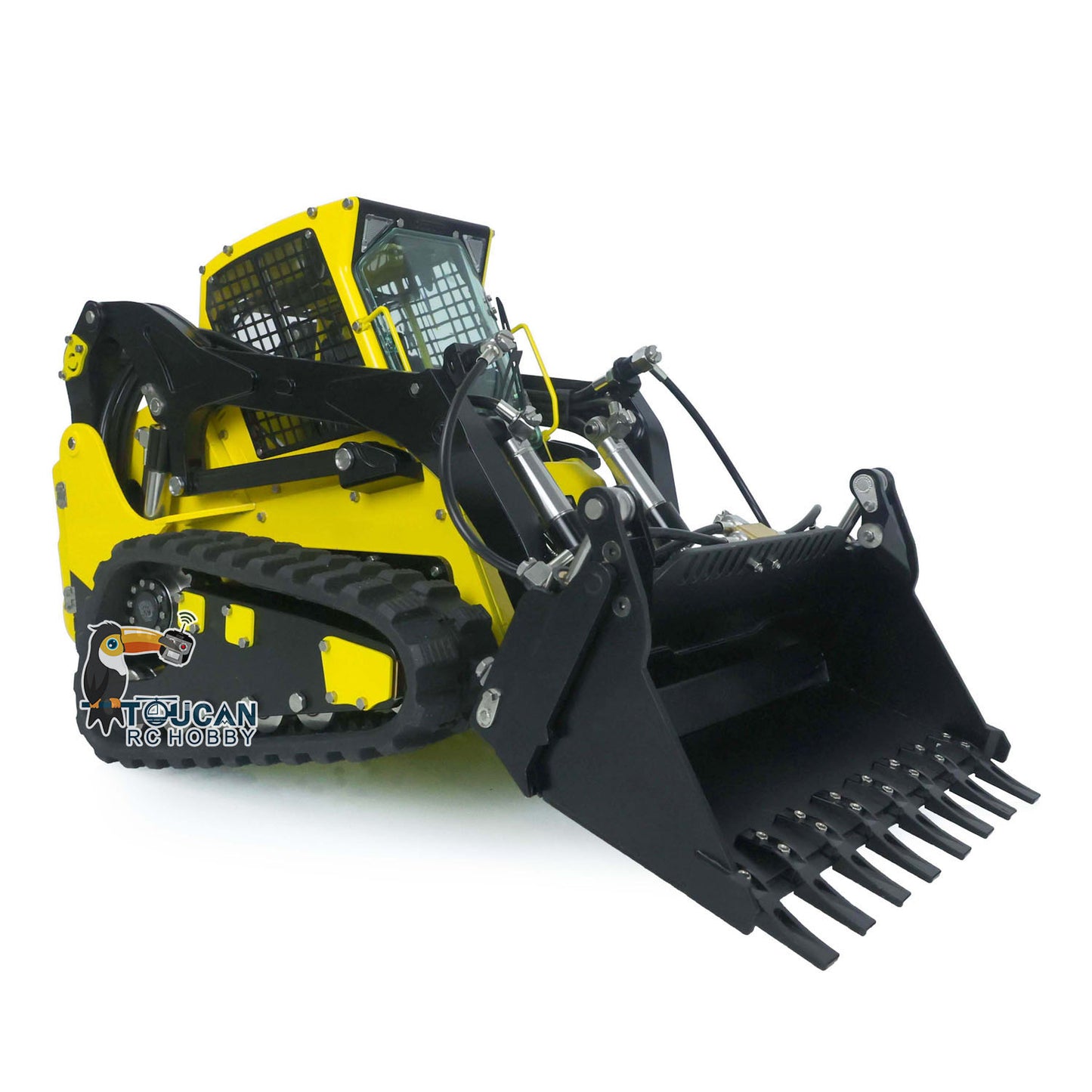 LESU 1/14 Scale Metal Assembled Aoue LT5 Skid-Steer Loader Radio Control Tracked Dozer Blade Openable Bucket Gripper Hay Clamp