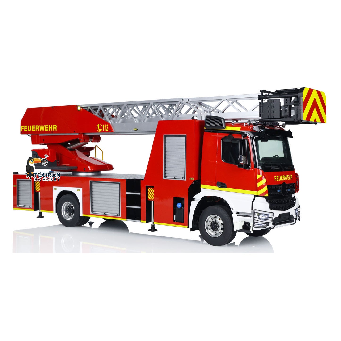 1/14 770S FMX MAN 4X2 Metal Chassis Electric Lift Ladder Truck RC Fire Truck Simulation Vehicle Model ST8 Radio 2Speed LIght Sound