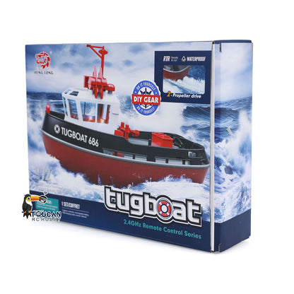 1/72 Heng Long 2.4G Plastic RC Tugboat Remote Control Towboat Powerful Dual Motor Simulation Electric Model RTR 23x10x15cm