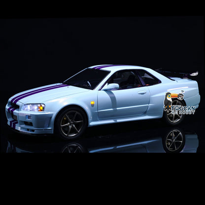 Capo 4WD 1/8 RC Racing Car R34 4x4 High Speed Metal RTR Drift Cars Sound Smoking