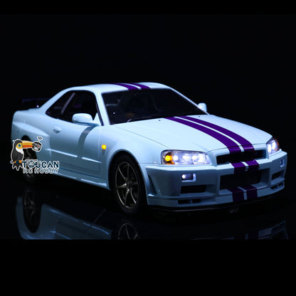 Capo 4WD 1/8 RC Racing Car R34 4x4 High Speed Metal RTR Drift Cars Sound Smoking