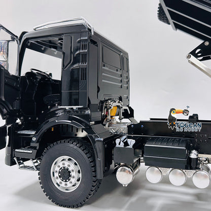 1/14 6*6 Hydraulic RC Dumper Trucks Remote Control Tipper Car With Metal Cabin Lights Sound Transmitter Setting Painted Assembled