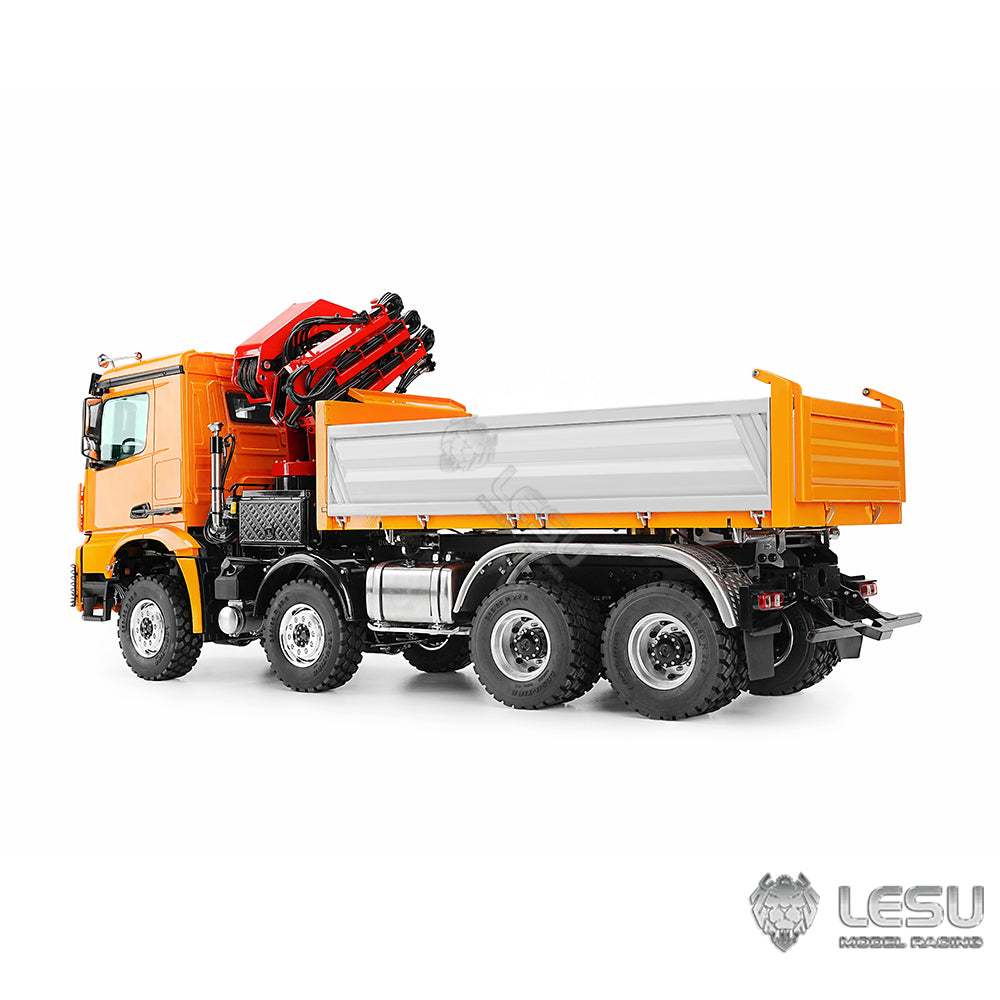 LESU 3348 1/14 Scale RC Hydraulic Dump Truck 3-Ways 8X8 Remote Control Crane Tipper Vehicle