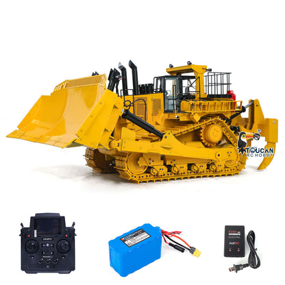 TOUCAN 110KG! D11T 1/10 Scale RC Hydraulic Bulldozer Heavy Duty Metal Radio Controlled Giant Dozers 3 Plows Ready to Run