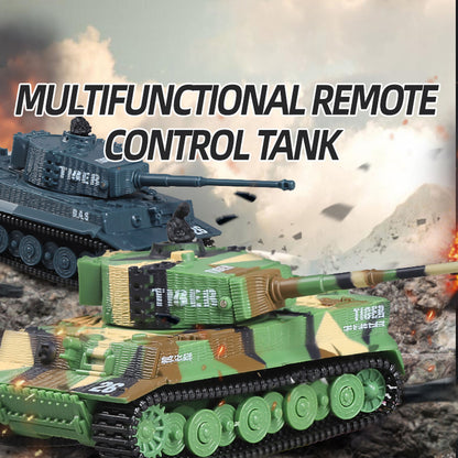 1/72 Scale RC Tank German Tiger Battle Remote Controlled Panzer Turret 360 Rotation RTR Mini Toy Sound 12*5.5*5.5CM