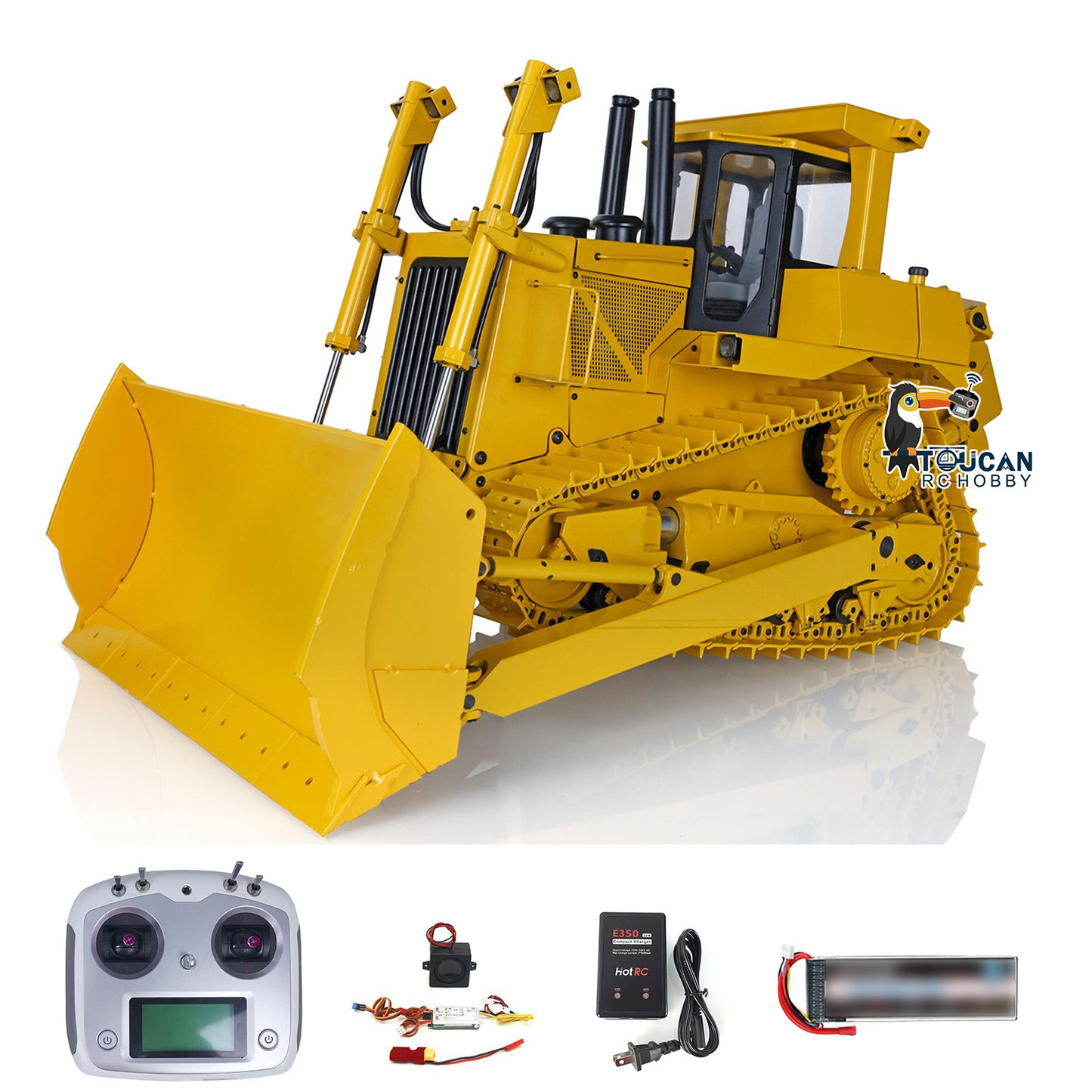 US Stock 1/14 JDMODEL DXR2 Metal RC Hydraulic Bulldozer Radio Controlled Dozer Construction Vehicle 201 New Sound Module