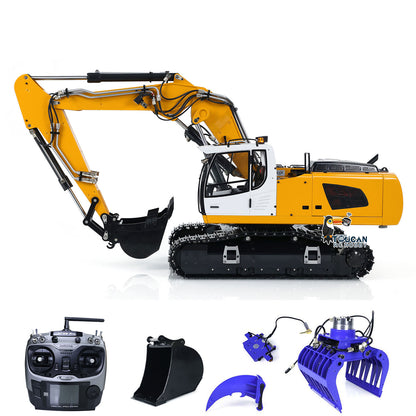 IN STOCK MTM 1/14 946-3 10CH RC Tracked Hydraulic Excavator 3 Arms Metal Diggers Assembled Painted Model Ripper Grab Bucket Toy ESC