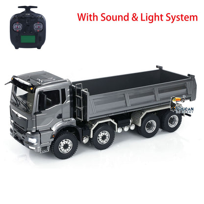 1:14 Scale Hydraulic 8x8 RC Tipper Truck Radio Control Dump Truck 2-speed Transmission Sound Light Assembled and Painted