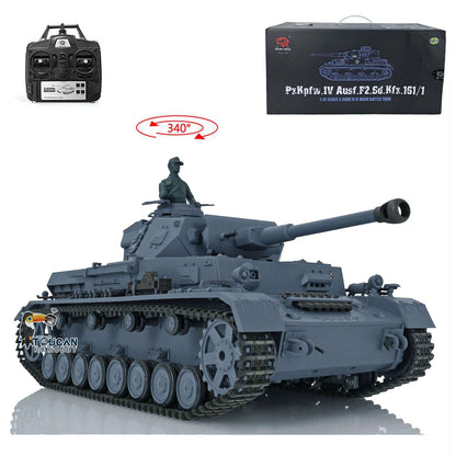 2.4G Henglong 1/16 Scale RC Tank 3859 Plastic German Panzer IV F2 RTR 7.0 Tank w/ Smoking Gearbox BB Shooting Road Wheels Tracks