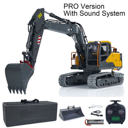 1:14 3 Arms EC160E Metal RC Hydraulic Excavator Upgraded RTR Remote Control Diggers with DIY Parts Manual Quick Release Coupler Bucket