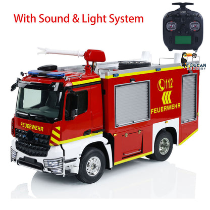 1/14 4x2 RC Fire Vehicles Radio Control Fire Fighting Truck Extinguisher 2-speed Transmission Motor ESC Servo Sound Light System