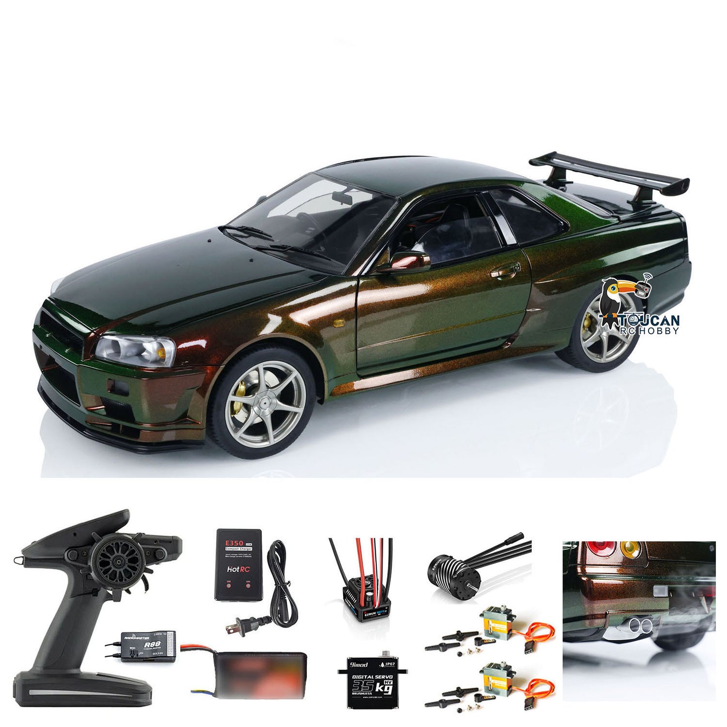 IN STOCK Capo 1/8 4x4 R34 4WD RC Roadster Racing Car Metal Radio Control Drift Vehicle RTR High Speed Top Quality Customized Painting