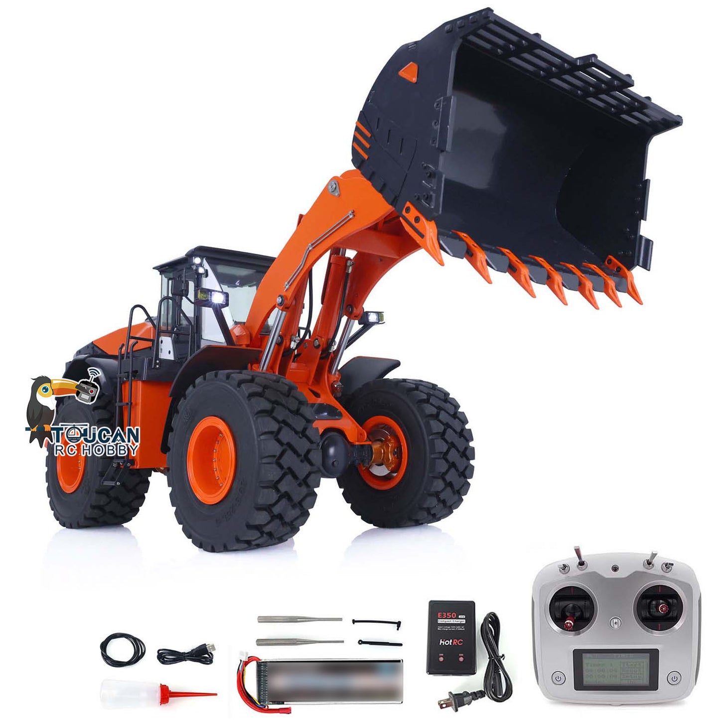 JDMODEL Metal 1/14 RC RTR Hydraulic Loader JDM-198 ZW370 Models W/ 2-Speed Transmission Battery Pump Servo ESC