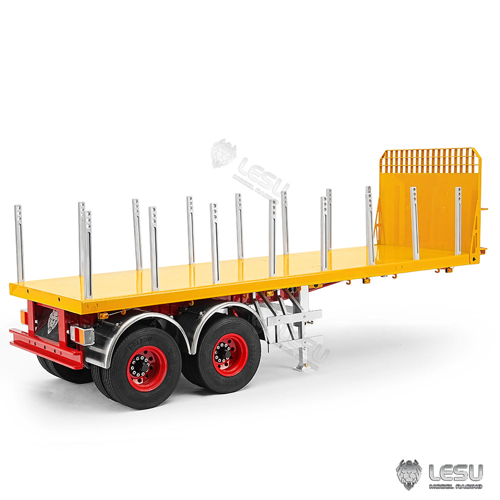 1/14 Scale 20FT LESU Semi Metal Trailer Assembled and Painted/Unpainted for Remote Control Cars RC Tractor Truck DIY Models Lights