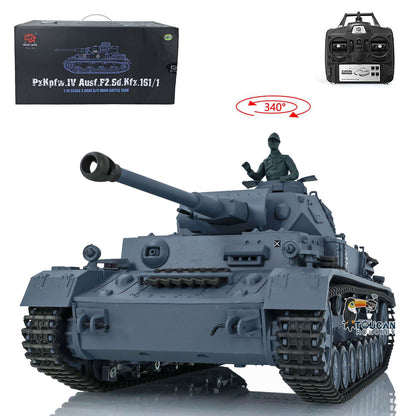 US STOCK 2.4Ghz Henglong 1:16 Scale 7.0 Plastic German Panzer IV F2 RTR RC Tank Model 3859 BB Shooting Unit IR Transmitter