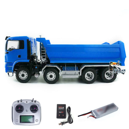 LESU 8x8 Hydraulic RC Dump Truck 1/14 RTR Metal Radio Control Tipper Car Model Assembled and Painted LED Light Sound System