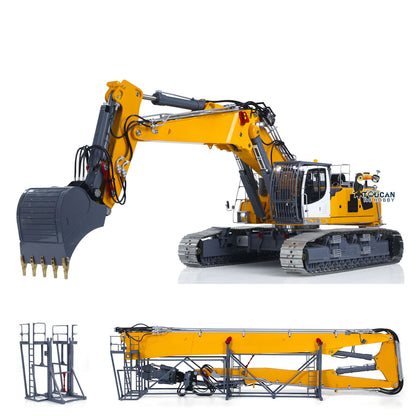 1/14 RC Full Hydraulic Excavator LESU Aoue LR960 Demolition Digging Arm Pump Lights Two Arms Digger 13CH Valve Car Model PNP