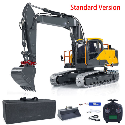 IN STOCK EC160E 1:14 Hydraulic 3 Arms RC Excavator Remote Control Diggers Standard Version Painted and Assembled CNC 3 Arms Upgraded Set