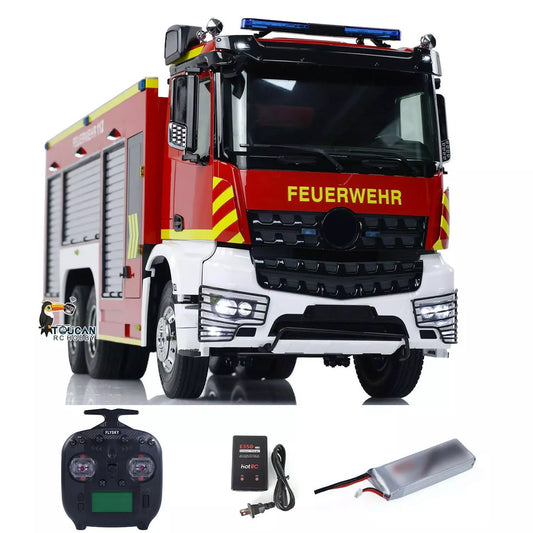 TOUCAN 1/14 6x4 RC Fire Fighting Truck Remote Control Fire Vehicles RTR Car Assembled and Painted Model Sound Light System