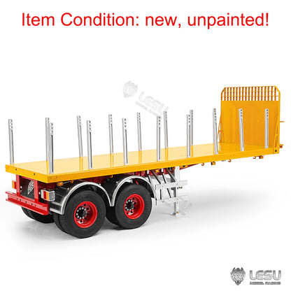 1/14 Scale 20FT LESU Semi Metal Trailer Assembled and Painted/Unpainted for Remote Control Cars RC Tractor Truck DIY Models Lights