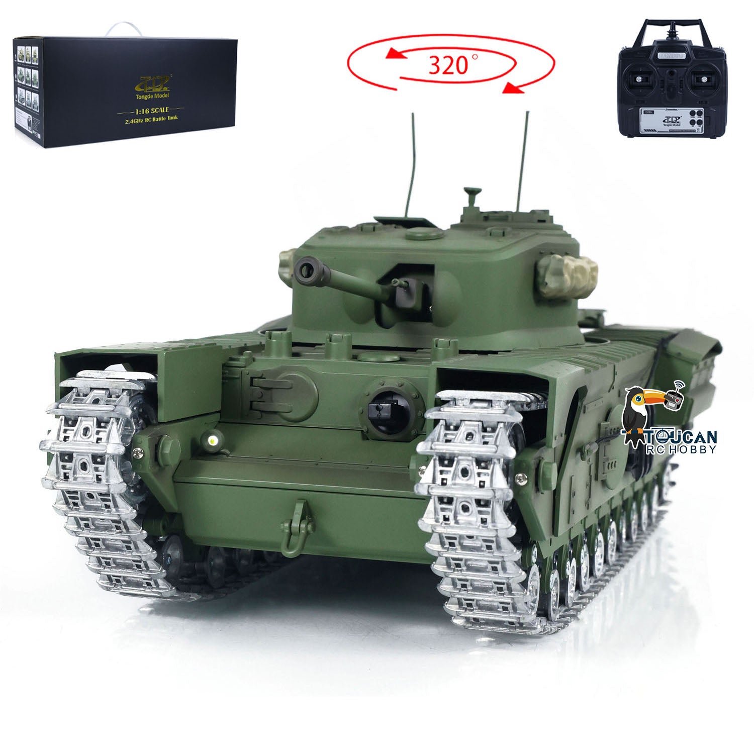 IN STOCK 1/16 Tongde RC Battle Tank Churchill Mk.VII Remote Controlled ...