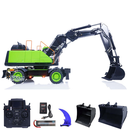 1/14 Metal EC380 MTModel RC Excavator Hydraulic Wheeled Radio Control Engineering Vehicle Grab Tiltable Clamshell Bucket