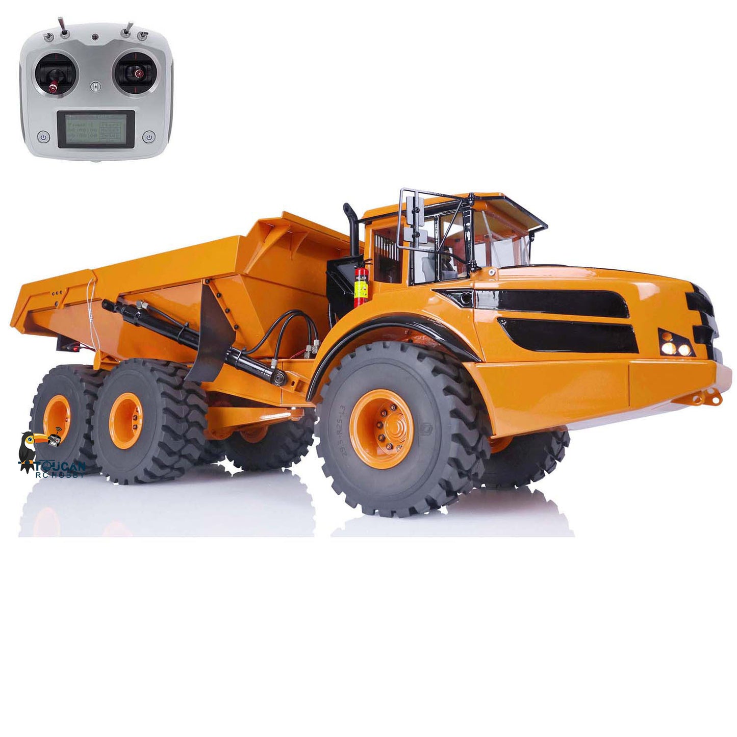 1/14 6x6 Hydraulic Lifting RC Articulated Truck Metal Dumper Car RTR Model A40G Remote Control Construction Vehicles Toys